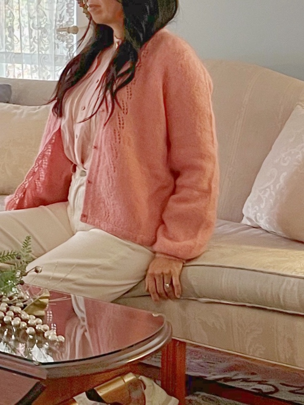 Sezane Angie Cardigan Blush - Size M
